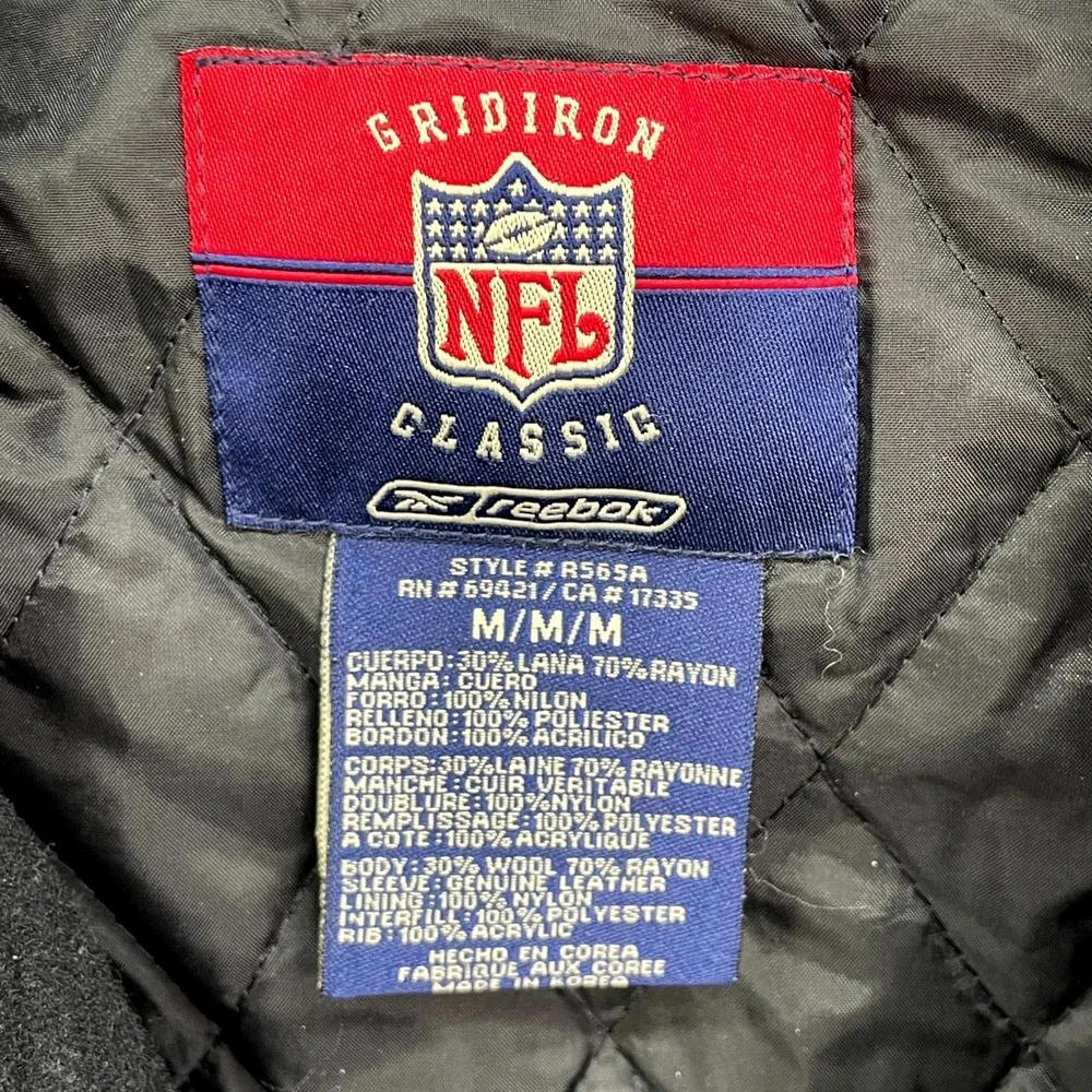 Vintage Reebok NFL 1960 Raiders Varsity Jacket Mens Medium Wool Sports Classic